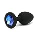 Herocome New 7/2.8cm Black Small Silicone Rhinestone Jewelry Plug