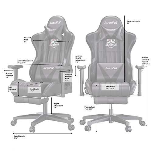 AutoFull C3 Gaming Chair 5.1in Seat Cushion Ergonomic Gamer Chair with