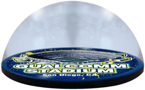 NFL San Diego Chargers, Qualcomm stadium in 2" crystal magnetized paperweight with Colored Window Gift Box