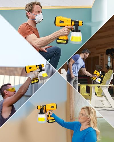 Taingwei Cordless Painting Spray Gun for Dewalt 20v 60v Battery (Tool Only), 200W HVLP Brushless Sprayer for Cabinets Cars Walls - Furniture Coating, Wood Stain Application, No Paint Included