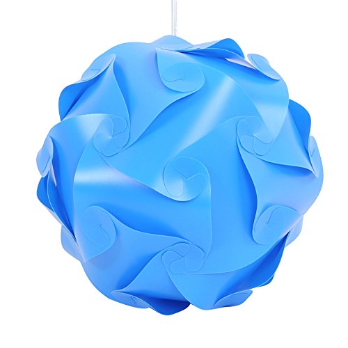 30X Elements Modern IQ Puzzle Jigsaw Light Lamp Shade Ceiling Lampshade DIY Hot (Dark Blue)