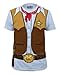 Impact Cowboy Print Men's Fitted Costume Shirt Large Light Blue