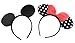 Finex Mickey Minnie Mouse Costume Deluxe Fabric Ears Polka Dot Headband Set Of 2 (Mickey+Minnie)