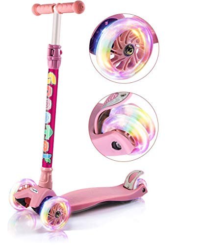 Outon kick scooter for kids 3 wheel lean to steer adjus…