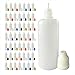 510 Central 60mL LDPE Plastic Thin Tip Dropper Bottles (50 Pack, Multi Color Caps)
