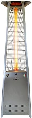 Lava Heat ItaliaAMAZON-133 - Lava Lite Patio Heater - Stainless Steel Finish - Natural Gas Configuration