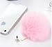 Poposh Pompon Ball Anti Dust Plug Earphone Cap Jack Headphone Port Stopper Caps - pink