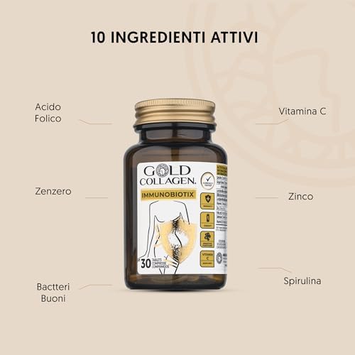 Immunobiotix - Integratore Difese Immunitarie Supporta Energia e Funzione Digestiva con Vitamina D e C, Spirulina, Acido Folico e Zinco, Integratori Stanchezza e Intestino, 30 Compresse