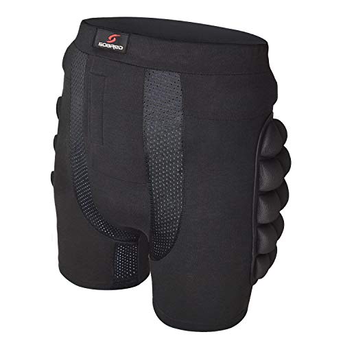 Soared 3D Protection Hip Butt EVA Paded Short Pants Protective Gear Guard Impact Pad Ski Ice Skating Snowboard Black 2.5cm EVA Thicken Padding