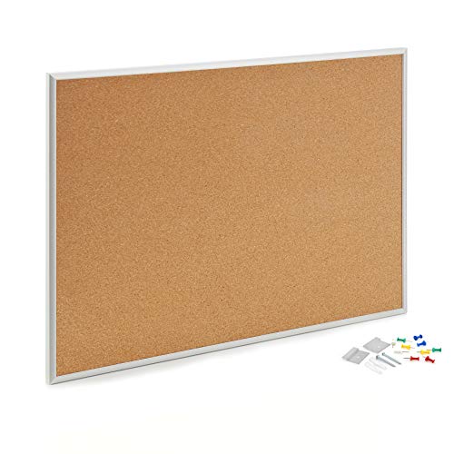 INNOVART Cork Board, Bulletin Board, 36 x 24 Inch, Aluminum Frame