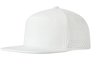 FEINION Men Flat Brim Adjustable Performance Hat Snapback Laser Perforated Baseball Cap