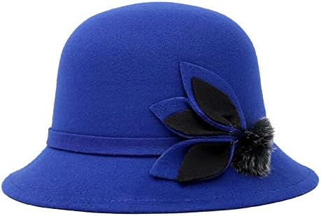 日よけ レトロファッションのドームキャップレディース秋と冬のウールの帽子