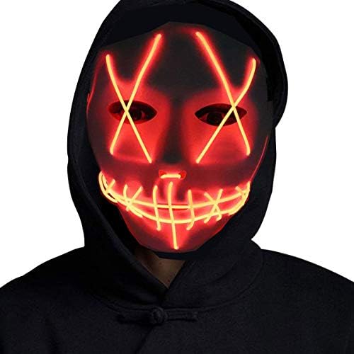 Halloween Led Mask Light Up Purge Mask for Halloween Costume Cosplay