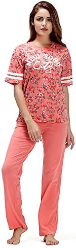 Yusano Pajama Set Women's Cotton Long Pants Sleepwear Soft Loungewear(S, Pink1)