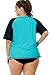 Vegatos Womens Plus Size Rash Guard Short Sleeve UV Rashguard Swimwear Top