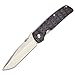Enlan L01 Folding Knife with Tanto Point Stainless Steel Blade and Micarta Handle, One Handed Liner Lock Outdoor Hiking Tactical Pocket Knife with Clip, 3-2/5-Inch Blade (L01-1)