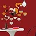 Removable 3D Wall Stickers, Bokeley Acrylic Mirror Style Heart Love Decal Vinyl Art Wall Sticker Home Decor