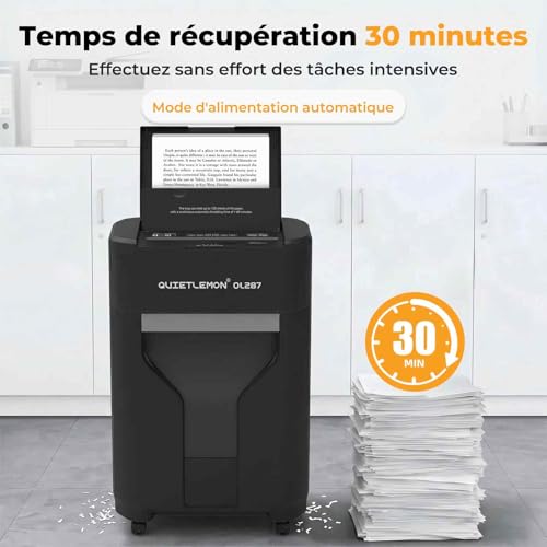 120 Sheets Self-Powered Paper Shredders P4, 60 Min Non-Stop, Manual 8 Sheets, Anti-Plug, 20L Bin, Professional Commercial Home Use Home Office Medical Home School