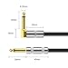 Penker 10 Foot Instrument Cable, 1/4 Inch Right Angle to Straight Gold Plated, Good for Electric Guitar/Bass/Keyboard with Black Blue