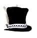 Kid's White Rabbit Hat Costume Accessory - Felt with Faux Fur Ears and Checkered Bow Tie
