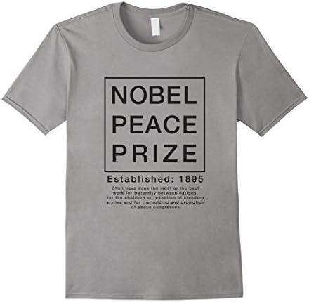 Mens Nobel Peace Prize T shirt Large Slate