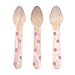Dress My Cupcake Stamped Wooden Cutlery Dessert Spoons, Polka Dot, Bubblegum Pink, 12-Pack