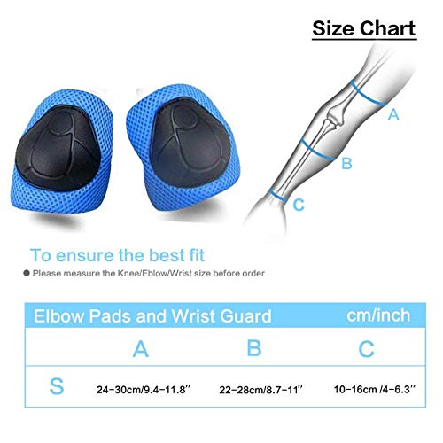 Kids/Youth Knee Pad Elbow Pads Guards Wrist Guards Protective Gear Set for Rollerblade Roller Skates Cycling BMX Bike Skateboard gs Scooter Riding Sports,Toddler for Multi-Sports Outdoor(Age3-7) Blue