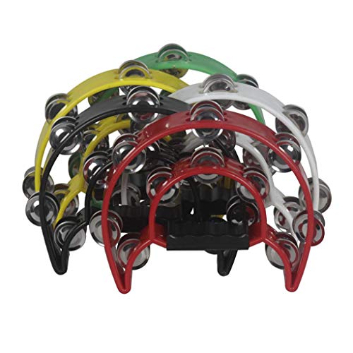 difcuyg5Ozw Double Layer Tambourine Light Durable Metal Jingle Hand-held Percussion Musical Instruments Funny Toy - Black