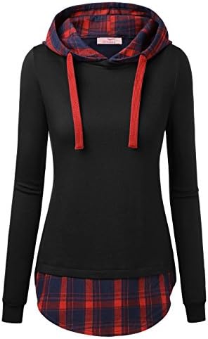 Slivexy Long Sleeve Sweatshirt Women, Women's Vintage Tunic Sweatshirt For Girls Casual Hoodies Shirts For Work Wear Large Black