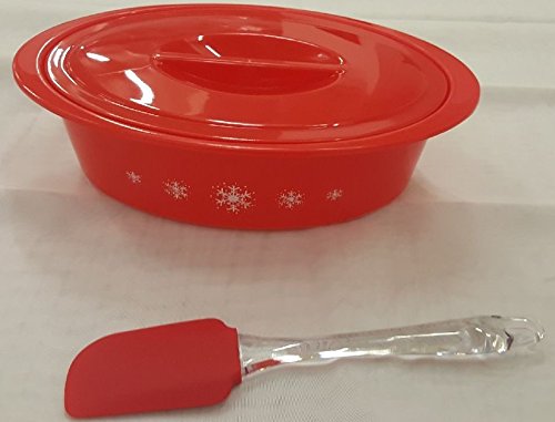 Set of 2 Holiday Microwave Casserole Dishes with Spatula