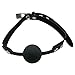 iEFiEL PU Leather Paly Buckle Belt Silicon Mouth Ball Open Breathable Mouth Gag For Men Woman (Black With Locks#2)