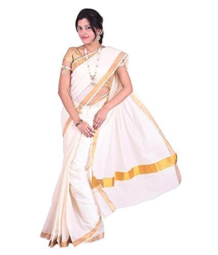 selvamani tex cotton kerala kasavu zari saree with blouse