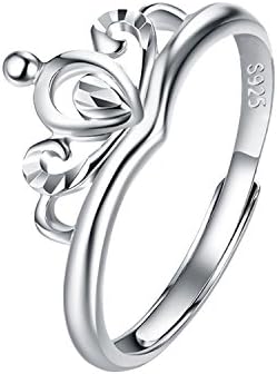 Swhite 925 Sterling Silver Nobility Crown Open Ring