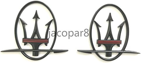 Exotic Store Modified Black Fender GranTurismo Ghibli Side Logo Matte Black Red Emblem Badges for Maserati