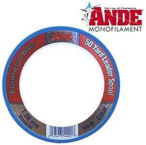 Ande FCW50-25 Fluorocarbon Leader – 50 Yard Spool, 25lb Test, Clear