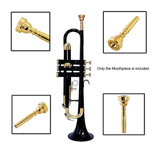 ACCOCO 3C/5C/7C Trumpet Mouthpiece, Copper Material Trumpet Accessories Parts, Gloden Plate(3 Pack) - Thumbnail 6