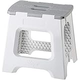 Vigar Compact Foldable Stool, 13 inches, Lightweight, 330-pound Capacity Non-Slip Folding Step Stool for Kids and Adults, Gray