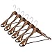 Oak Leaf Wood Hangers, 6-Pack Coat Hanger Wooden Clothes Hangers with Extra Wide Shoulder for Heavy Coat, Sweater, Trousers, Retro Finish