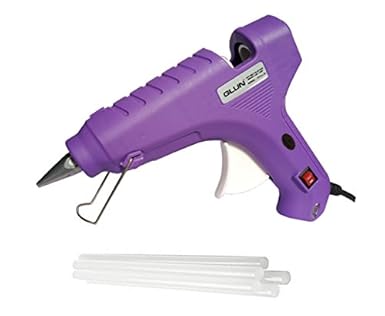 GLUN (Special Color) 80W 80 WATT HOT MELT Glue (ON Off Switch and Indicator) with 5 Free Transparent Glue Sticks :- (Purple)