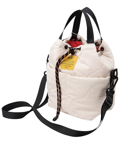 キウ(Kiu) Kiu K384-967 Padded, Pocketta, Full Mini Bag, Waterproof, Water Repellent, Unisex, Unisex, Shoulder Bag, Handbag, 2-Way, Quilted Pocket, Stylish, Cute, Casual, Simple, Ivory