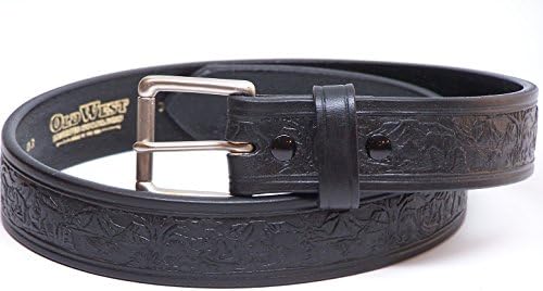 Mens CCW Belt Made in the USA Heavy Duty Genuine Leather Wildlife Print - Black 44 inch