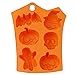 Orange Pumpkin Skull Non-Stick Silicone Baking Mold for Hard Candy Chocolate Ice Cookies