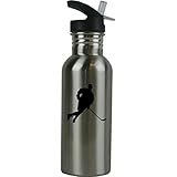 Personalized Custom Hockey Player Stainless Steel Water Bottle with Straw Top 20 Ounce Sport Water Bottle Customizable