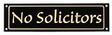 No Solicitors Sign - Classy Look, Durable Steel, Gloss Black (Other Colors Available)