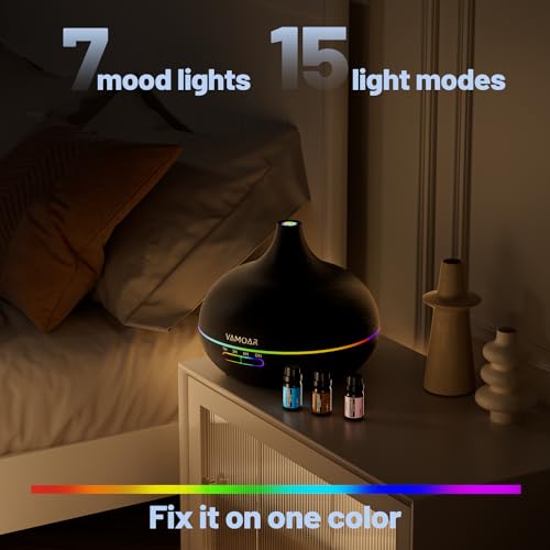 ESSENTIAL OIL DIFFUSER GIFT SET,10 ESSENTIAL OIL,550ML OIL DIFFUSER & ESSENTIAL OIL DIFFUSERS WITH 4 TIMER &AUTO SHUT-OFF FOR & 15 AMBIENT LIGHT SETTINGS