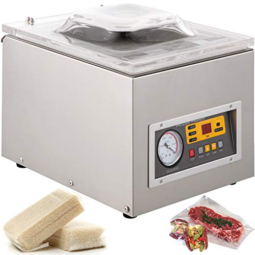 VEVOR DZ-260S Vakuumierer Vakuumiergerät 120W Vakuummaschine 3m³ pro Stunde Folienschweißgerät Kammer Rostfreier Stahl