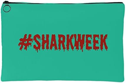 Shark Week Period Supply Pouch for Purses and Diaper Bags in Aqua (8"x5")