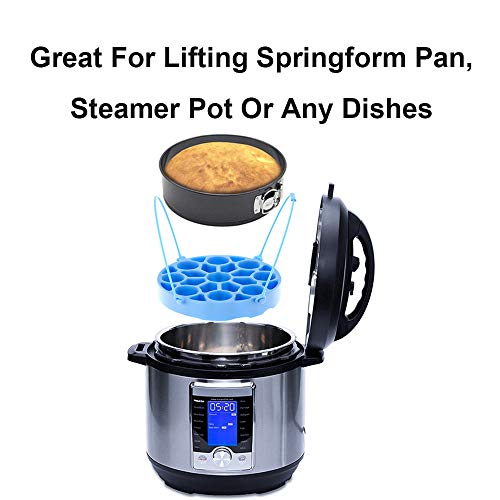 Silicone Egg Rack, Steamer Rack Trivet With Handles Holds Egg Bites Mold Or 9 Eggs For 6Qt 8Qt Instant Pot Multifunctional Pressure Cooker Bakeware Sling & Heat Resistant Mat With Removable Slings