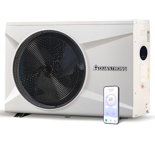AQUASTRONG Inverter Swimming Pool Heat Pump,Pool Heater for Above Ground and Inground Heating Smart WiFi Control and Cooling Pool Heater Pools Up to, 21000 Gallons