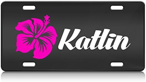 KATLIN Female Name Metal License Plate Frame Black